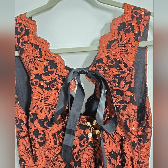 Candalate Copper & Black Formal Dress,  sz M - Picture 4 of 6